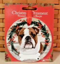 E & S Pets Bulldog Ceramic Christmas Ornament Dog  picture