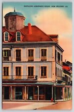 Napoleon Bonaparte House New Orleans Louisiana Street View Linen VNG Postcard picture