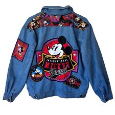 Mickey & Co Disney Mickey Mouse Denim Jean Patch Jacket 90s Vintage Size L/XL picture