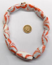 20 Crumb Beads 3 Sided Vintage Orange White African Trade Beads Tstock269 picture