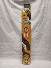 EAGLE BOY TOTEM wall hanging Alaskan Carved cedar native American 26 in. Signed  picture