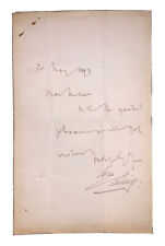 BRAM STOKER, HANDWRITTEN LETTER, 5/30/1893, HENRY IRVING, DRACULA AUTHOR, SIGNED picture