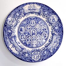 WEDGWOOD GEORGIA HISTORICAL BLUE PLATE PORTRAITS OF GREAT GEORGIANS picture