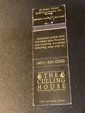 Vintage Rhode Island Matchbook: “The Culling House” East Providence, RI picture