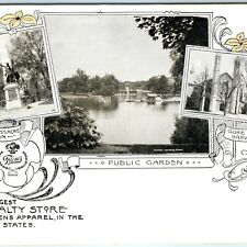 c1900s Boston, MA Massacre Common Gore Hall Filene's Advertising Postcard A52 picture
