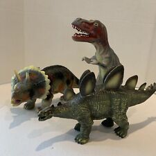 Dinosaur Figures Lot  3 Toy Major 2008 stegosaurs, triceratops & T-Rex LARGE picture