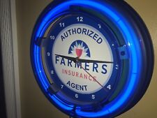 Farmers Insurance Agent Office Neon Wall Clock Advertising Sign picture