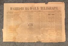 Harrisburg Daily Telegraph - Dec 1, 1874 - front page & partial back - Very Poor picture