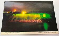 American Niagara Falls Illuminated Postcard Ontario Canada Souvenir Posted picture