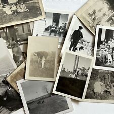 Antique Vintage B&W Snapshot Dog Photograph Lot Collection of 12 Adorable Dogs picture