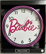BARBIE WALL CLOCK Metallic Hot Pink frame picture