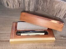 The Real McCoy 3-Blade Freemason Pocket Knife in Cedar Box with Sharpening Stone picture