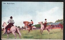 Old Postcard Western Sports Bucking Bronco Cowboys 1912 Flag Rodeo Shreveport picture