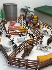 FARM Toy LOT- 60+ pcs -Livestock , Fences & Barn (missing an end piece) picture