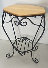 Longaberger Wrought Iron Generations Stand with Top Shelf End Table WoodCraft picture
