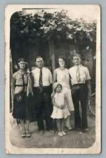 French Flapper Girl & Friends RPPC Antique CPA Family Photo Postcard~1920s picture