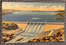 Antique Linen Postcard - Conchas Dam and Reservoir, Northeastern New Mexico picture