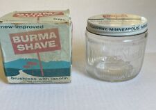 Mint Vintage 1 Lb Glass Burma Shave Jar/Lid In Original Box picture