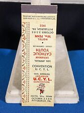 Ukrainian Catholic Youth Convention Pittsburgh Vintage Matchbook Cover picture