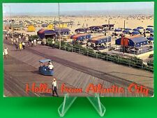 Vintage Atlantic City NJ Boardwalk Beach HELLO FROM ATLANTIC CITY Postcard picture