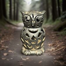 Vtg Atq Cast Iron Owl Lantern or Lamp - 6.5