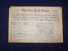 1942 NOV 17 NEW YORK TIMES - U.S. SMASHES JAPANESE FLEET IN SOLOMONS - NP 6518 picture