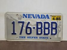 1985 Nevada TRIPLE LETTER  License Plate Tag picture