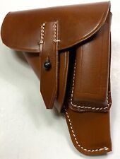  WWII GERMAN 9MM PPK LEATHER PISTOL HOLSTER-BROWN LEATHER picture