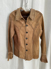 Mens vintage supple leather WESTERN jacket handstitched buttery soft handmade picture