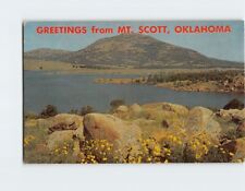 Postcard Mount Scott and Lake Elmer Thomas Oklahoma USA picture
