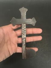 Vintage Handmade Iron Cross Key Winder Key Jesus Christ Cross Key Collectible picture