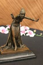 SIGNED D.H Chiparus, bronze art deco dancer sculpture Nouveau Marble Figurine NR picture