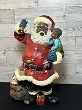 Black Santa Christmas figure /Statue African American Santa Claus 11” picture