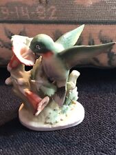 VTG Hummingbird & Trumpet Flower Figurine 3.5” Porcelain Japan 1953 Lefton’s picture