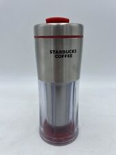 Starbucks Tumbler VIA Ready Brew Stainless Steel Hot/Cold Red Lid 10Oz 2009 EUC picture