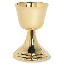 Orthodox Brass 24kt Gold Plated Small Common Cup for Church or Home 6 1/2 In picture