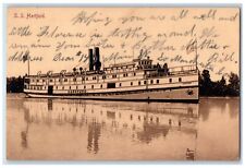 1910 SS Hartford Steamer Ship Deck Cruise Flag Vintage Antique Posted Postcard picture