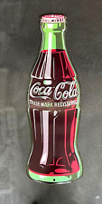 Coca-Cola large Soda Bottle Embossed tin Sign 40