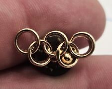 VTG Lapel Pinback Hat Pin Gold Tone Olympic Rings Games picture