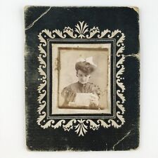 Lady Reading Love Letter Photo c1905 Card-Mounted Photobooth Pretty Woman A3660 picture