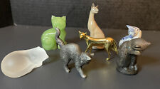 FRANKLIN MINT CURIO CABINET CATS COLLECTION Lot Of 7 Cat Figurines picture