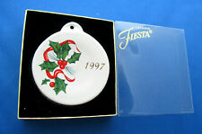 Vtg 1997 Homer Laughlin China Co Fiesta Christmas Ornament Holly Design Orig Box picture