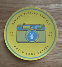 Dutch Bros Camera Sticker Always Picture Perfect Yellow Blue Brothers Coffee picture