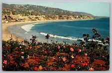 Postcard View Of Laguna Bay Beach California VTG c1960  I2 picture