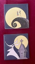 Nightmare before Christmas Halloween Coasters nip Set Of Two. Good Condition. picture