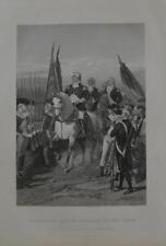 Antique Revolutionary War Washington Takes Command Original 1870's Engraving Art picture