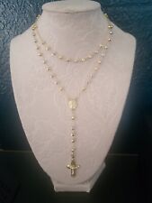 14k Tricolor Gold Rosary 26