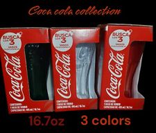 X3 coca cola glass cup 16.7oz Christmas Collection 3 Colors Red,clear,and Green picture