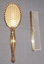 Vintage Hair Brush & Comb Gold Tone Vanity Set  picture