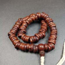 Gandhanra Antique 108 Bodhi Bead Mala,Old Prayer Beads Necklace,Miter Cut 14mm picture